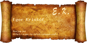 Eger Kristóf névjegykártya