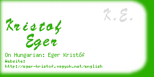 kristof eger business card