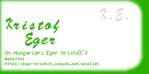 kristof eger business card